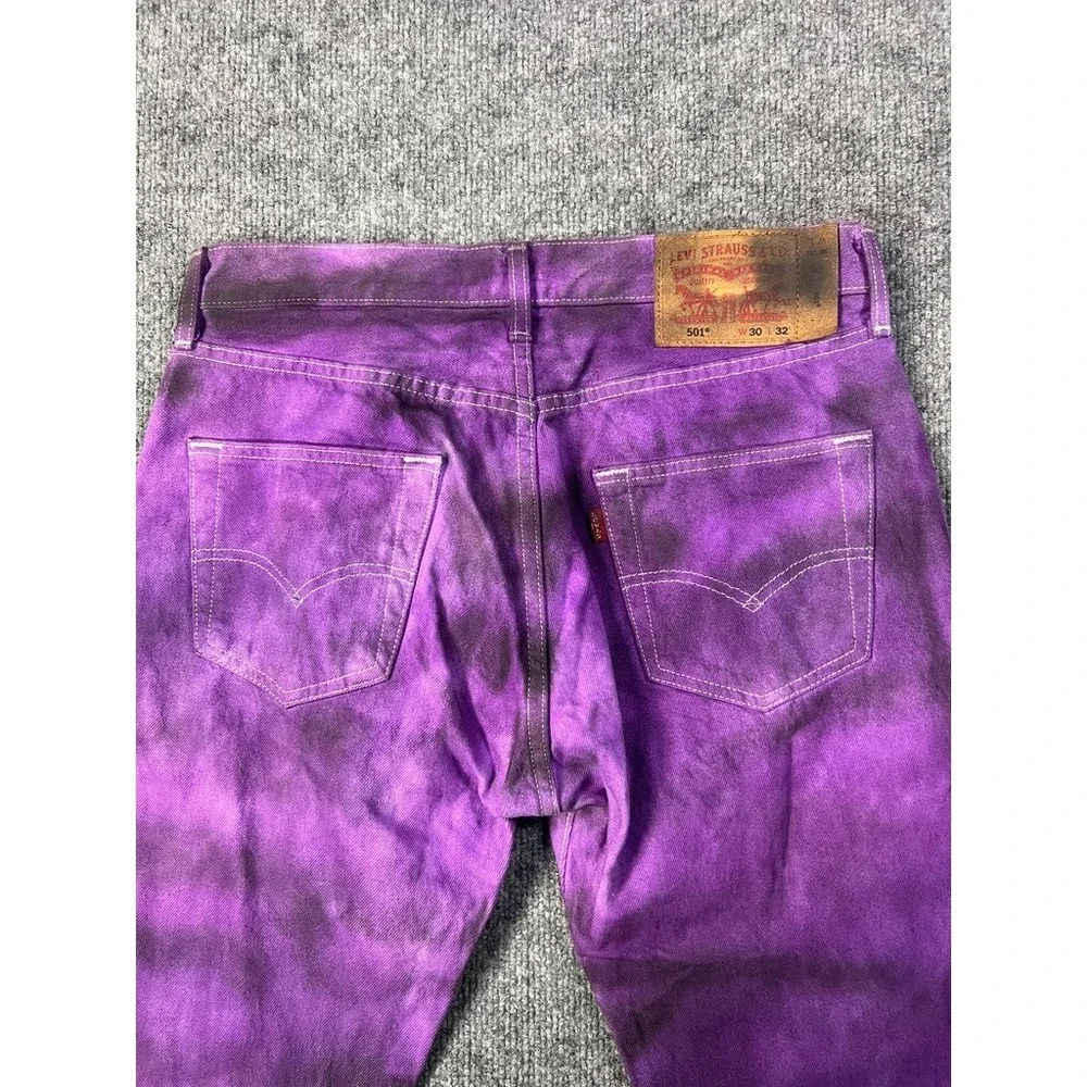 Levi's Men's 501 W30 L32 Purple Overdyed Jeans Y2K Grunge Streetwear Depop Skate - Picture 13 of 15